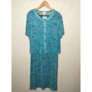 KARI New York Sleeveless Maxi Dress + Top Paisley Floral 90s
